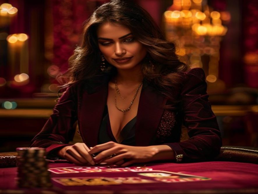 Live casino dealer at a premium table